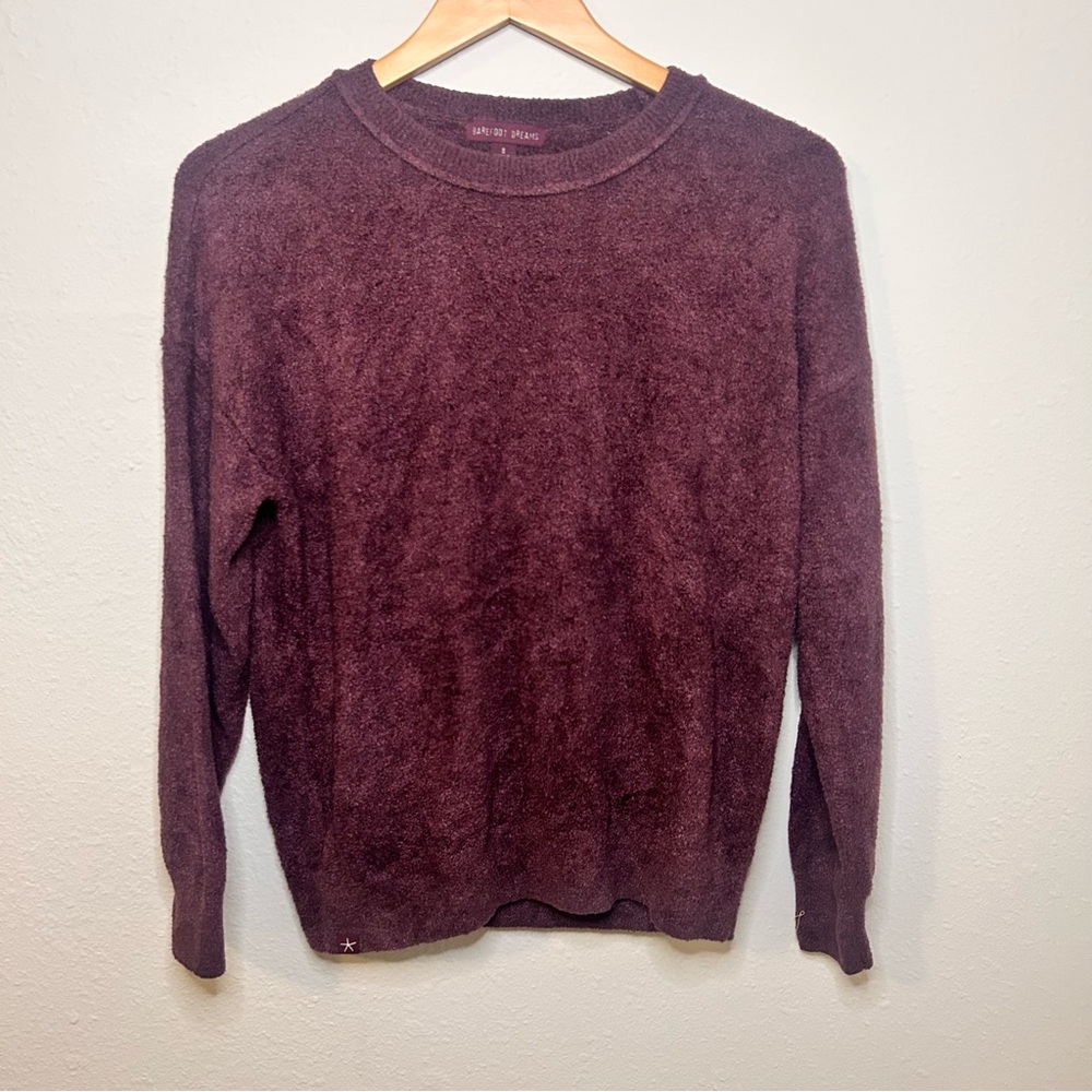Barefoot Dreams Women’s Plum Crewneck Sweater Soft Knit Size Small